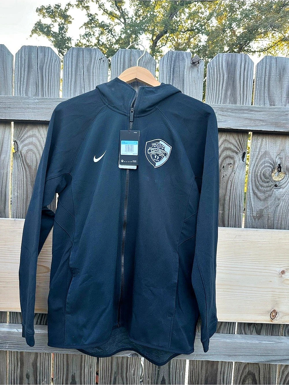 NWT Nike Swoosh Black Fleece Hoodie Sweater DK Sport Club Full Zipper Men’s Sz M